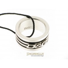 D&G anello Radiator acciaio e smalto nero mis.22 referenza DJ0709 new